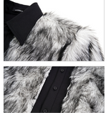 【25s Oct.】Faux Fur Patchwork Design Plush Warm Shirt