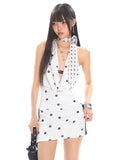 【25s Apr.】Polka Dot Halter Neck Swing Dress