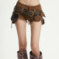【25s Aug.】Washed Denim Fringe Waist Utility Shorts