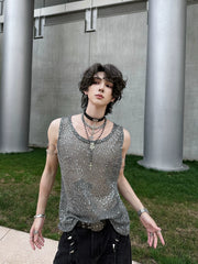 High-Street Cutout Sleeveless Tee