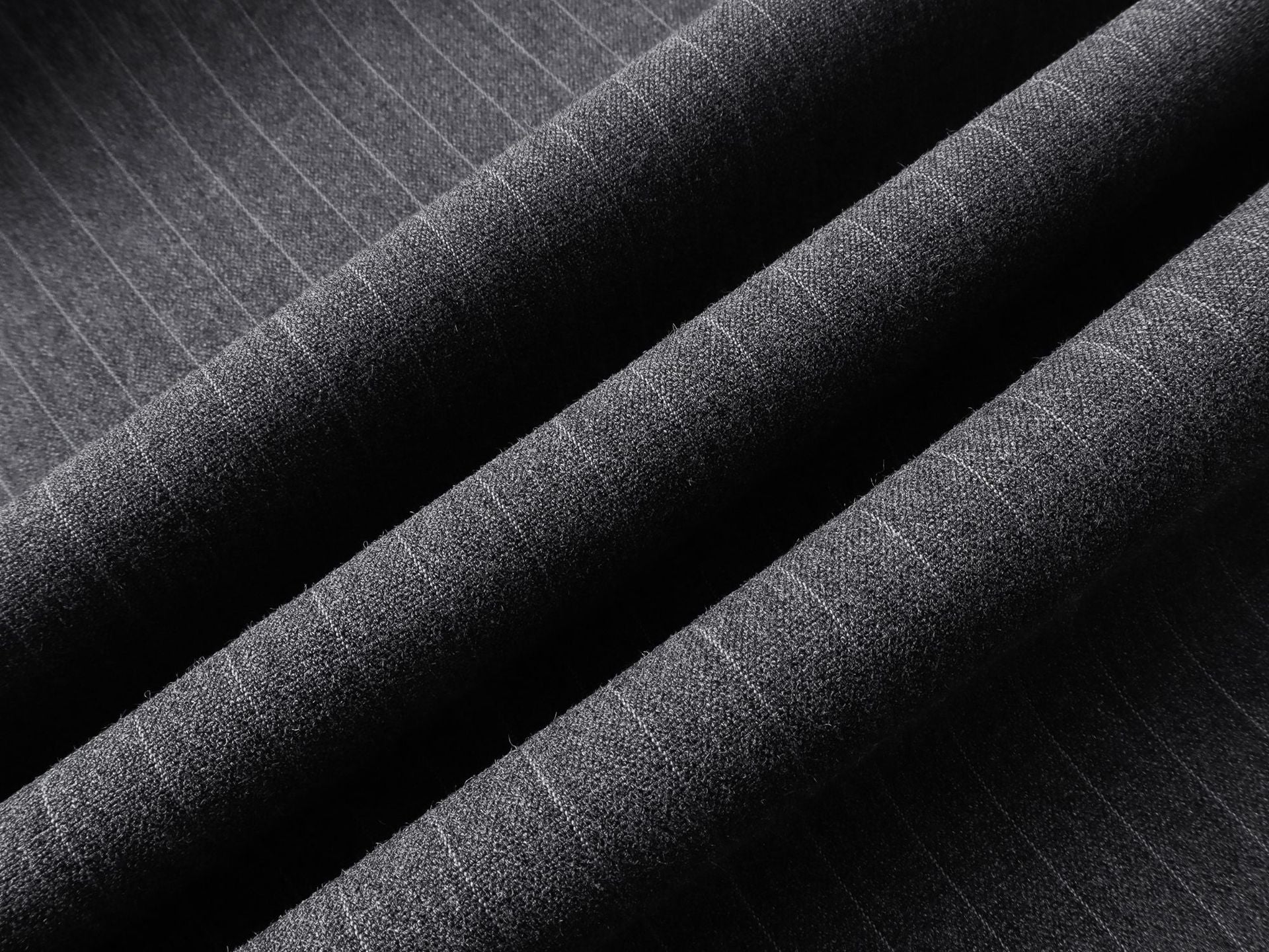 Gray Stripe Pleated Wide Trousers