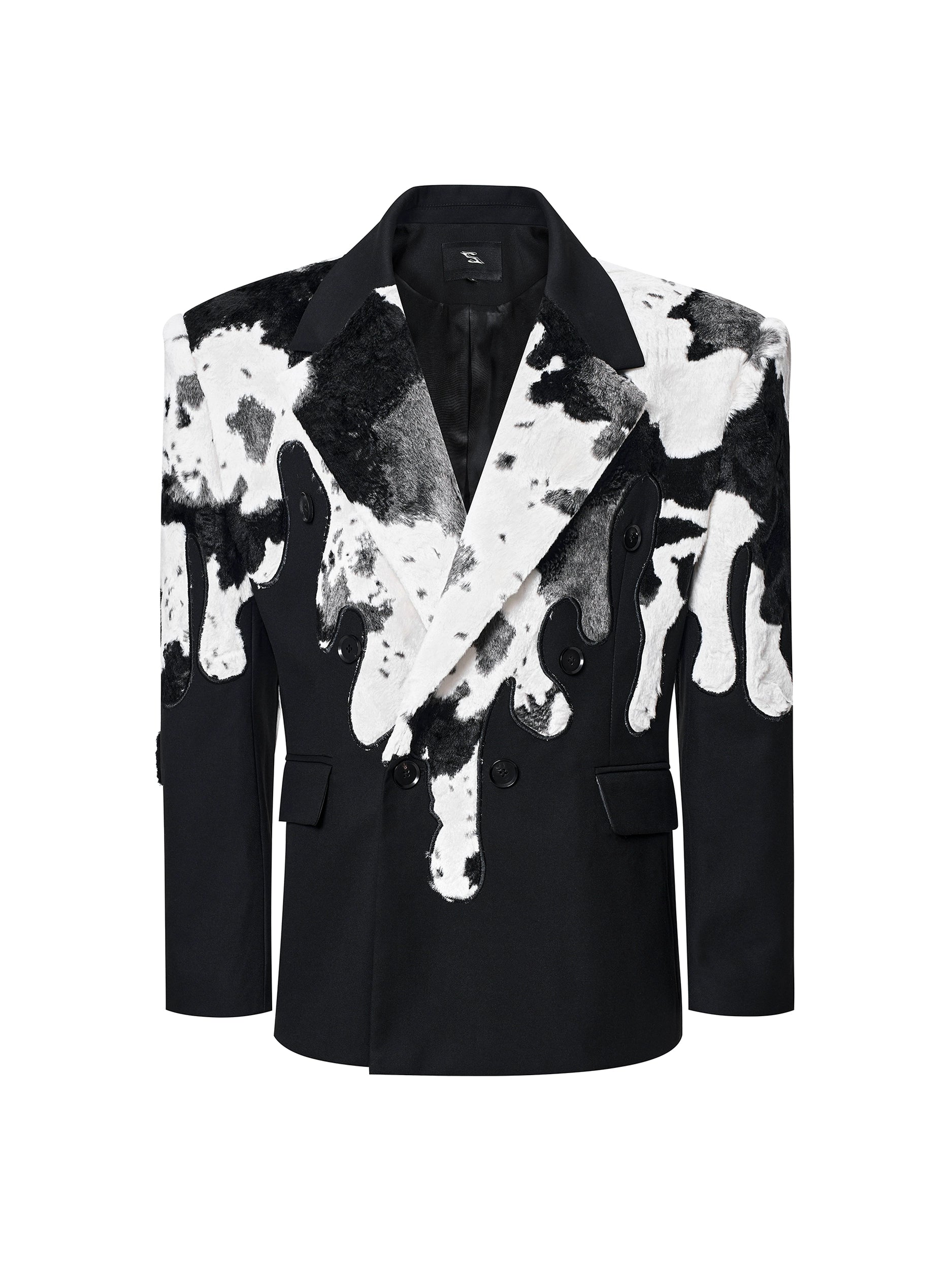 【25s Nov.】Cow-print Fur Blazer