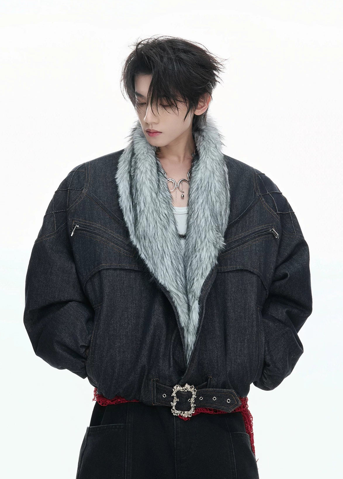 【26s Feb.】Heavyweight Raw Denim Eagle Sherpa-Lined Jacket