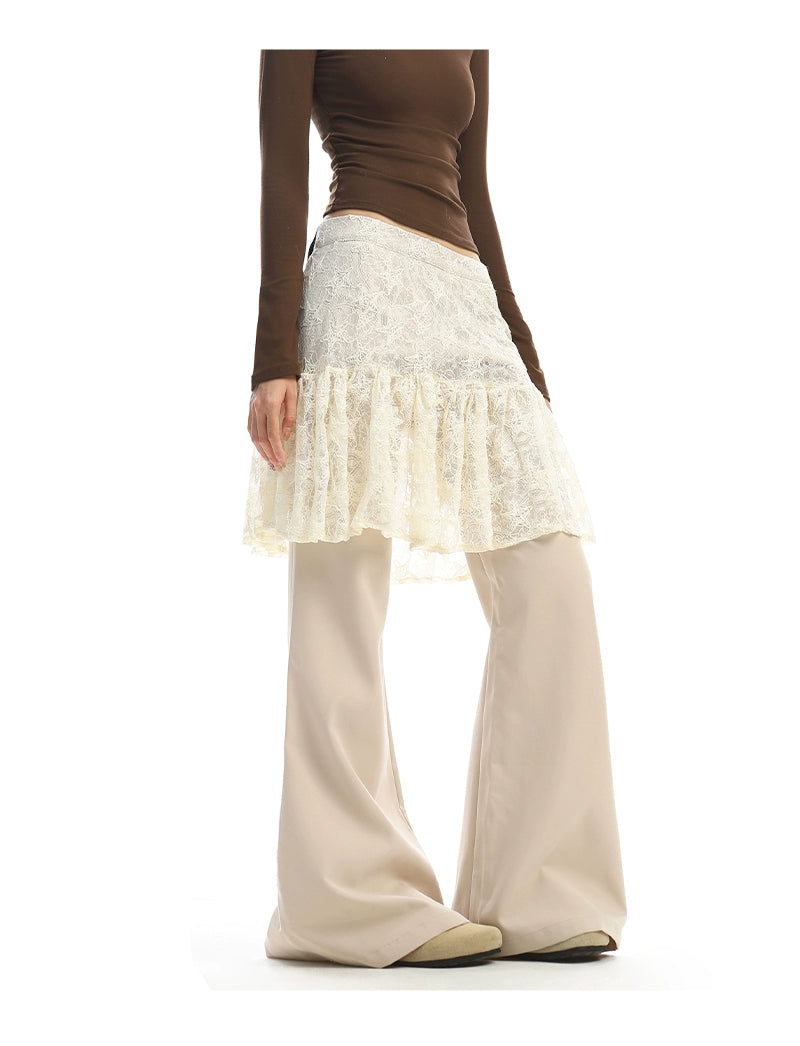 【25s Dec.】Lace Skirt with Casual Pants