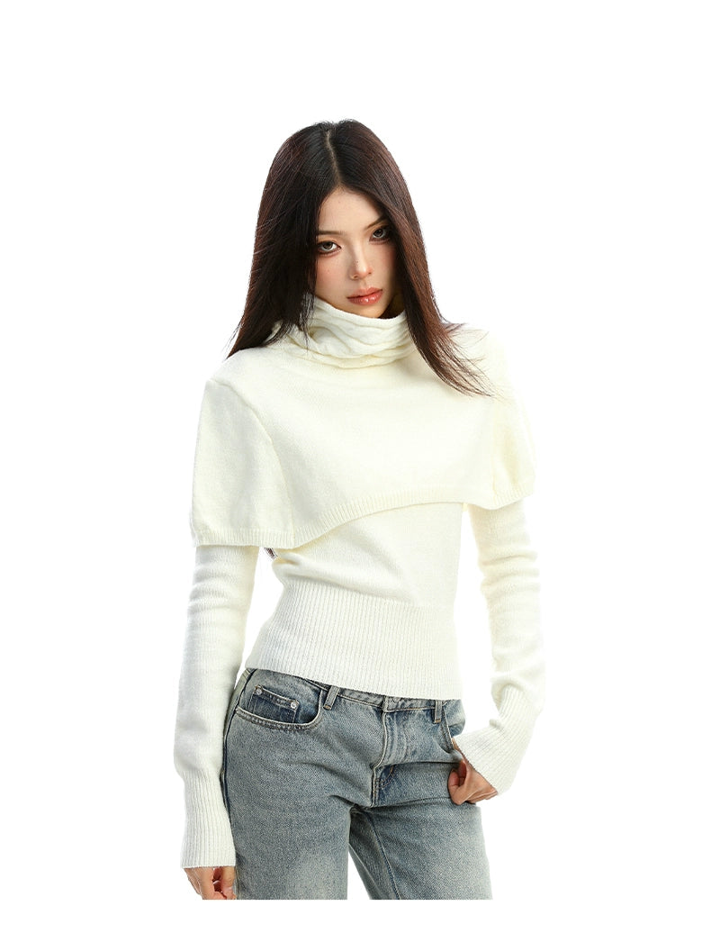 【25s Dec.】Detachable Cape Shawl Sweater