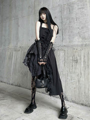 【25s Jul.】Irregular Suspender Lace Dress