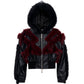 【25s Oct.】Studded Faux Fur Hooded Jacket