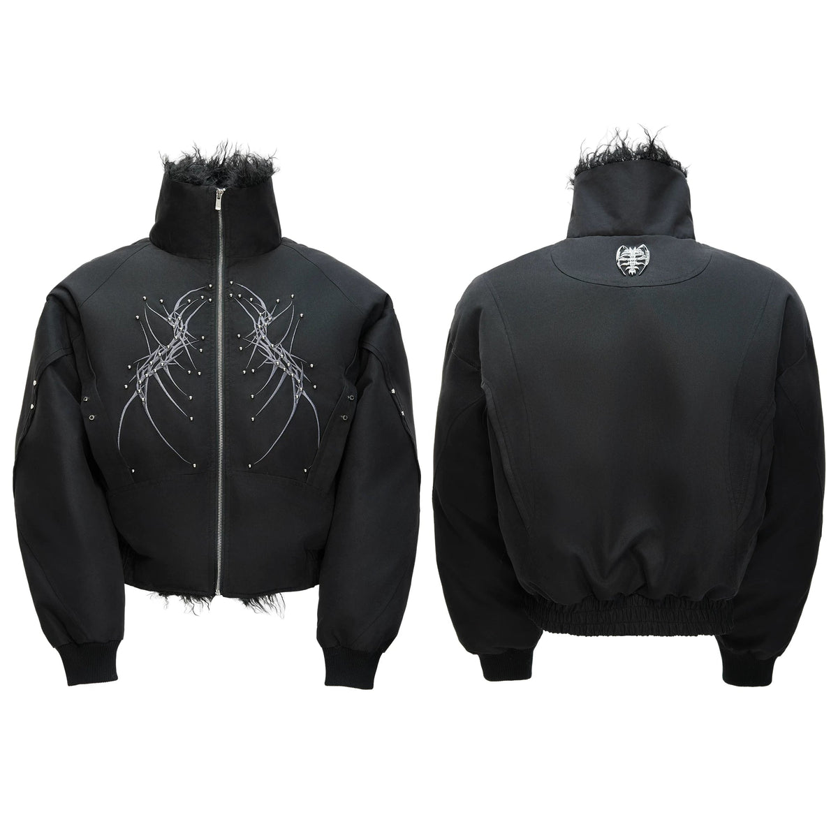 【26s Jan.】Embroidered Spine Rivet Cotton Coat