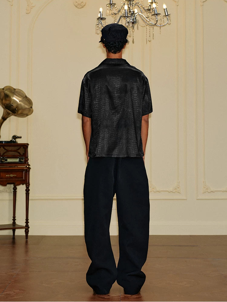 Snake Texture Satin Shirt