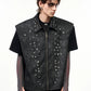 【25s Jun.】Vintage Sleeveless Diamond Zipper Vest