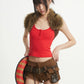 【25s Aug.】Washed Denim Fringe Waist Utility Shorts