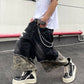 【25s Jun.】Vintage Patchwork Camouflage Denim Capri Pants