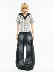 【26s Mar.】Detachable Sleeve Plaid Shirt