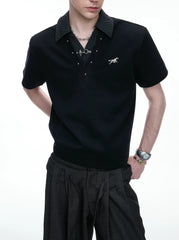 Layered Studded Polo Tee