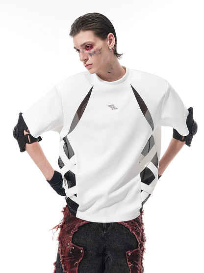 【25s Jun.】Deconstructed Mesh Panel T-shirt