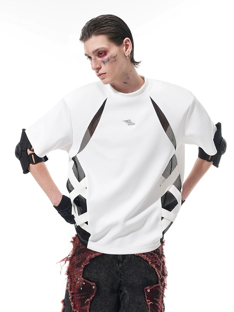 【25s Jun.】Deconstructed Mesh Panel T-shirt