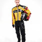 Contrast Embroidered Stand-up Collar Cropped Leather Jacket