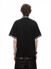 Vintage Leopard Patchwork Polo
