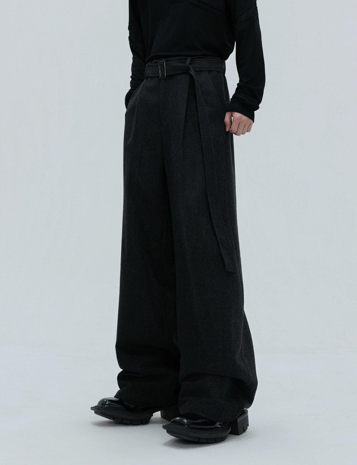 【25s Nov.】Elegant Detachable Fur Collar Wool Suit/Trousers