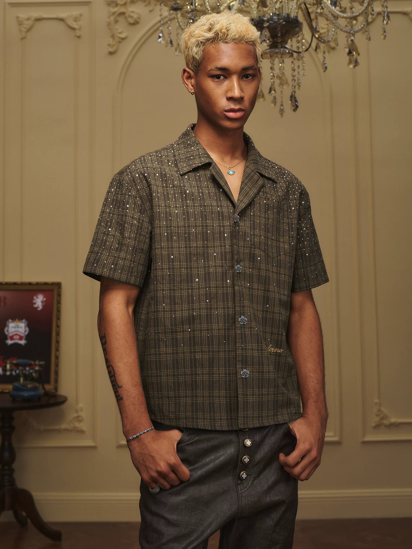 Galaxy Crystal Plaid Shirt