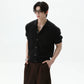 【25s Aug.】Vintage Lapel Button-Down Knitted T-Shirt