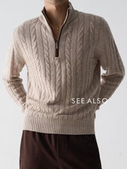 Cable Knit Half-Zip Sweater