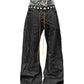 【25s Aug.】Leopard Print Double-Waist Curved Blade Jeans