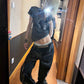 【25s Aug.】Snake Embroidered Wide-Leg Raw Denim Jeans