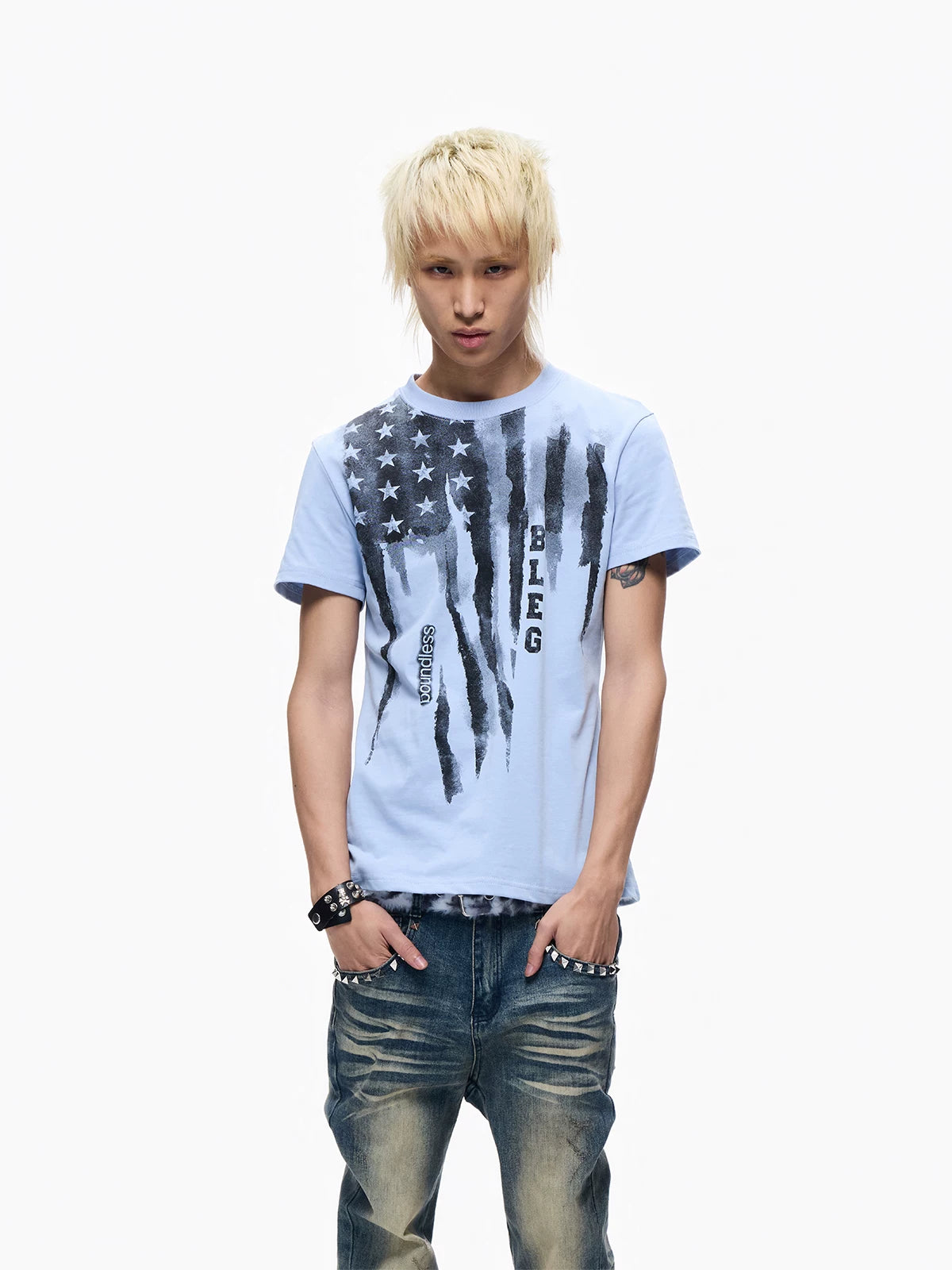 Washed Graffiti Cropped Tee