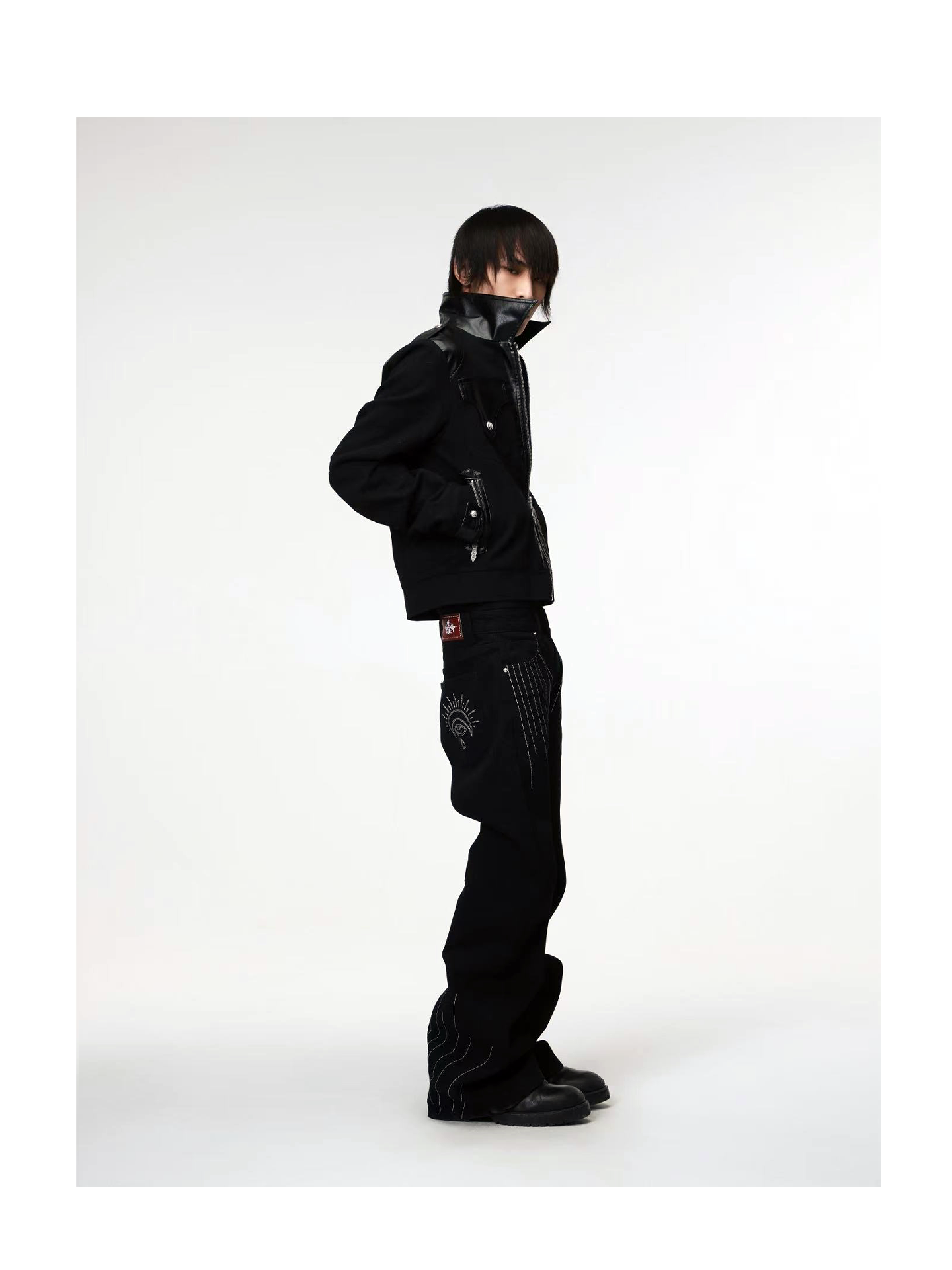 14 oz Washed Black Scimitar Jeans