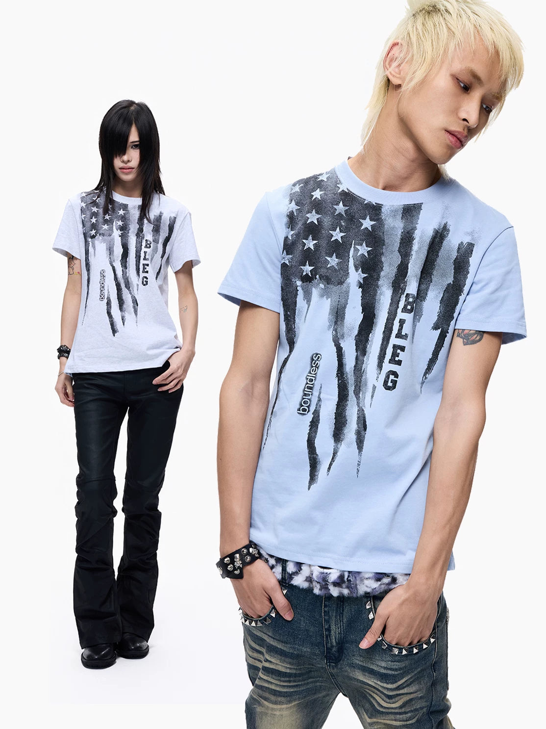 Washed Graffiti Cropped Tee