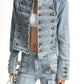 【25s Sep.】Vintage Structured Shoulder Slim Blue Denim Jacket
