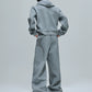 【25s Oct.】Hooded Cropped Mohair Patchwork Hooide/Pants