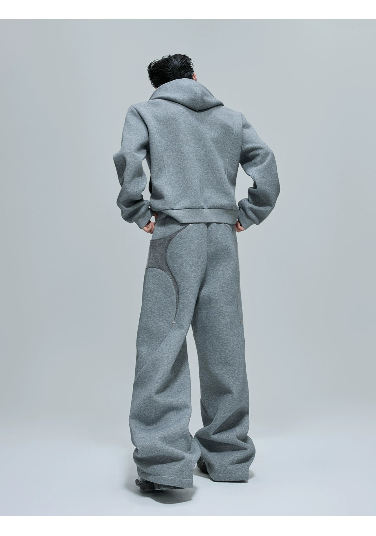 【25s Oct.】Hooded Cropped Mohair Patchwork Hooide/Pants