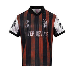 Vintage Badge Stripe Polo Jersey Tee