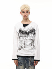 Music Note Layered Long Sleeve Tee