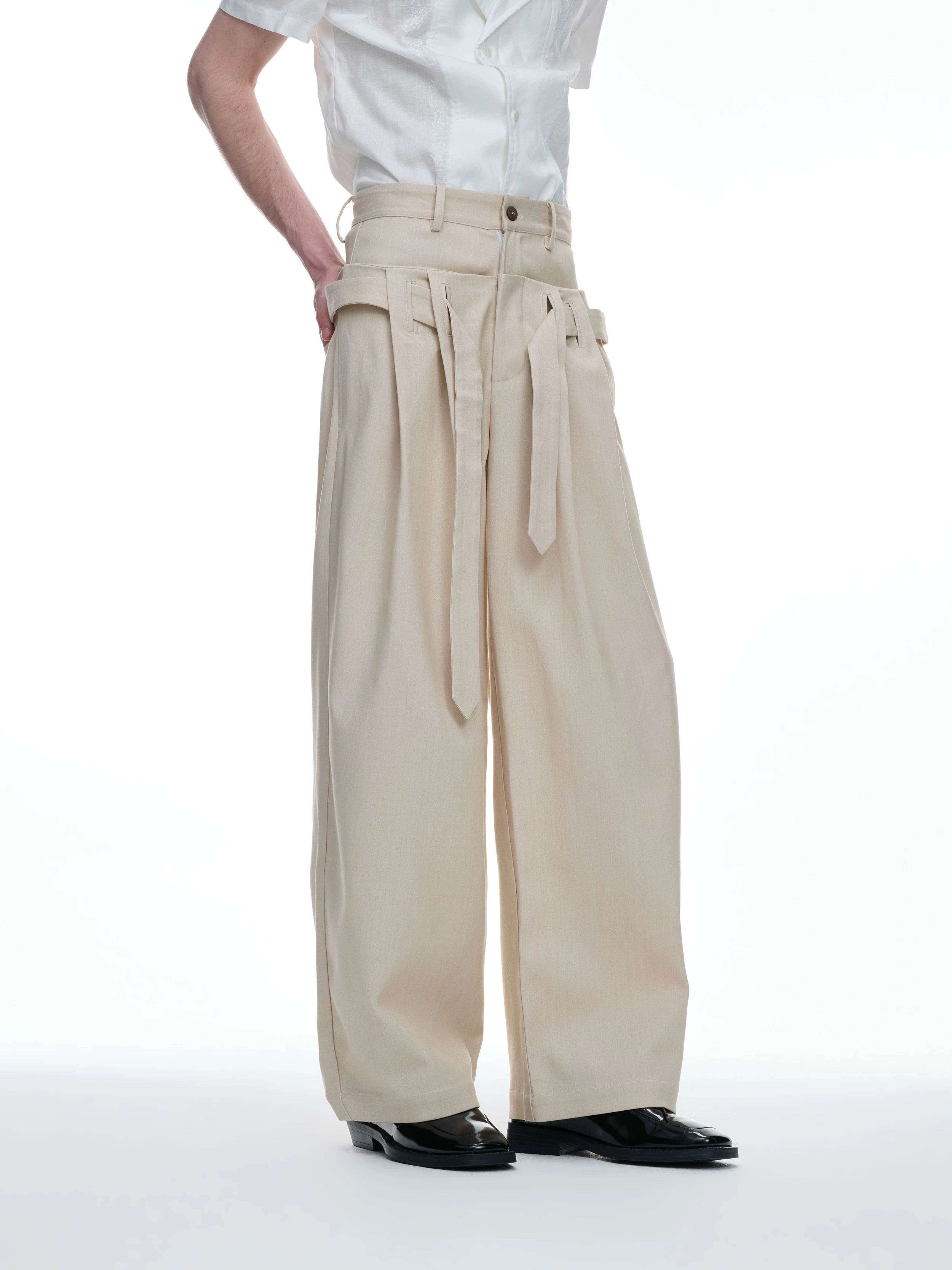 Wide-Leg Pleated Kendo Trousers