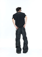 【26s May】Pleated Studded Boxy V-Neck Mesh Lined Tee