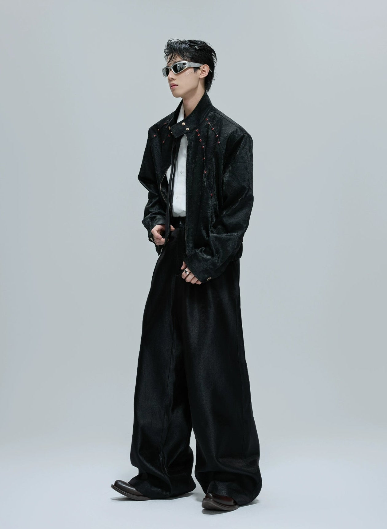 Python Textured Leather Fashion Jacket