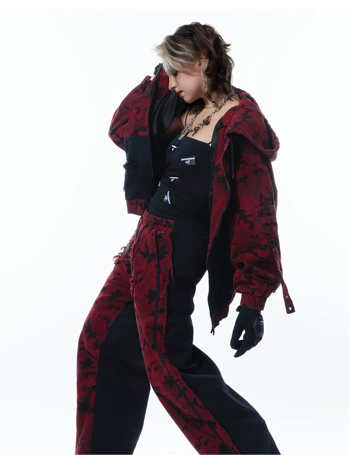 【26s Mar.】Red Camo Double-Waist Wide Jacket / Pants
