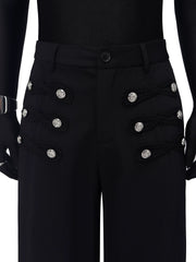 Braided Detail Flared Trousers
