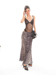 【25s Apr.】Leopard Print Fishtail Hip Skirt
