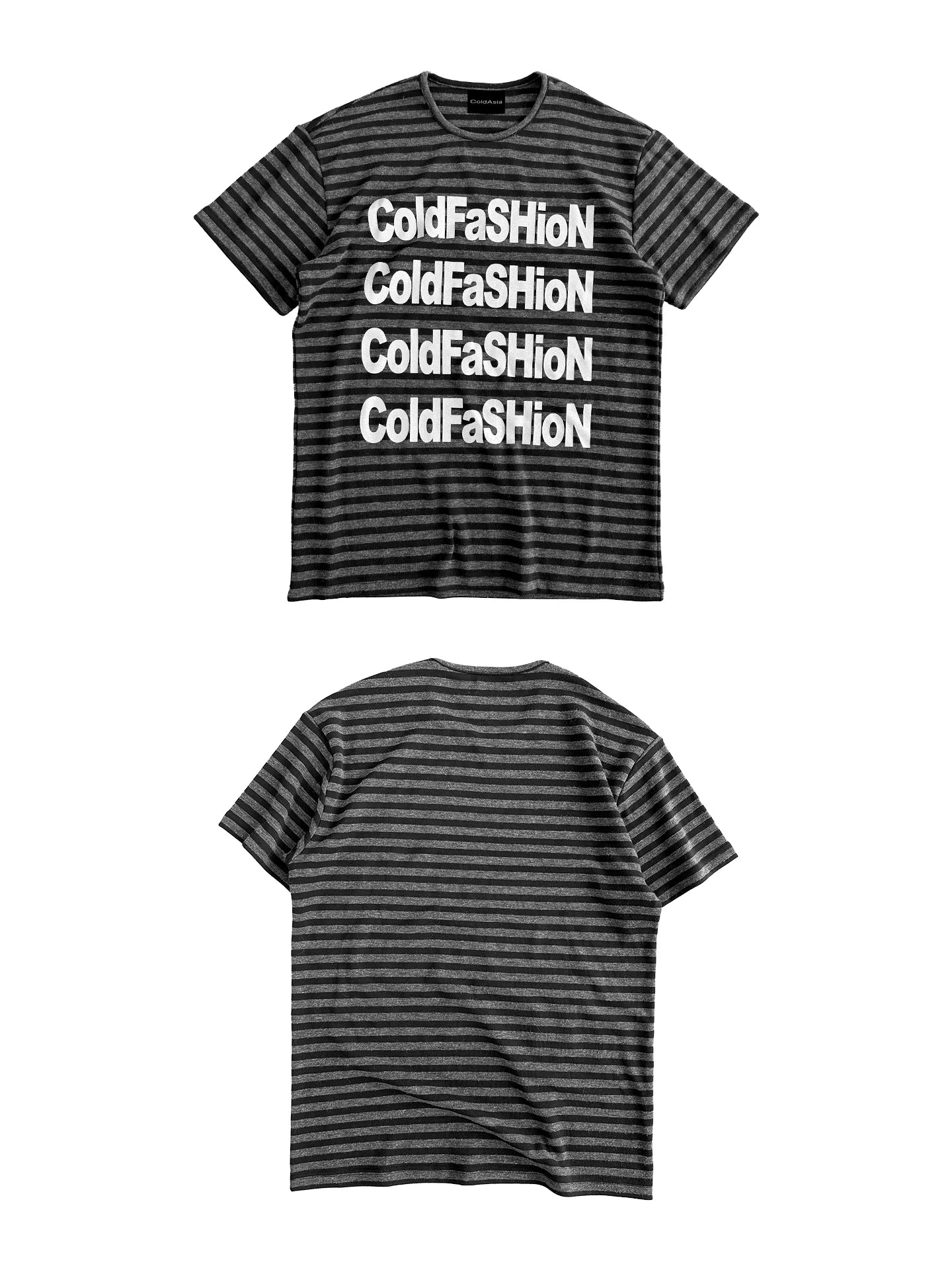 ColdFaSHioN Silver Graphic Stripe Tee