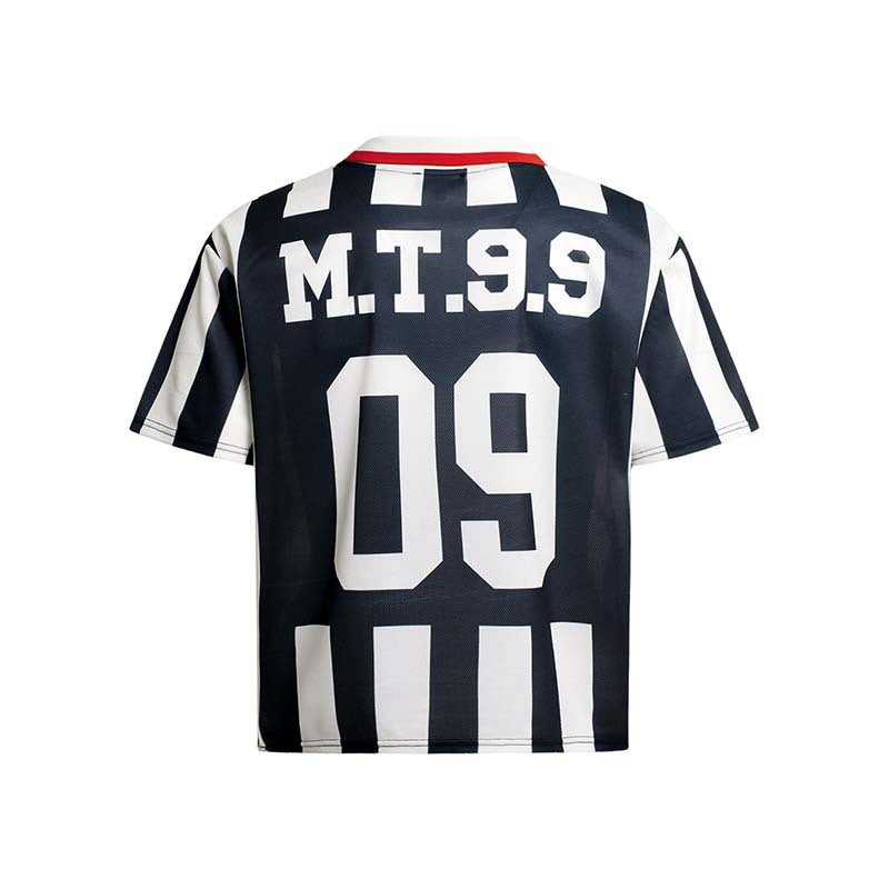 Vintage Letter Stripe Polo Jersey