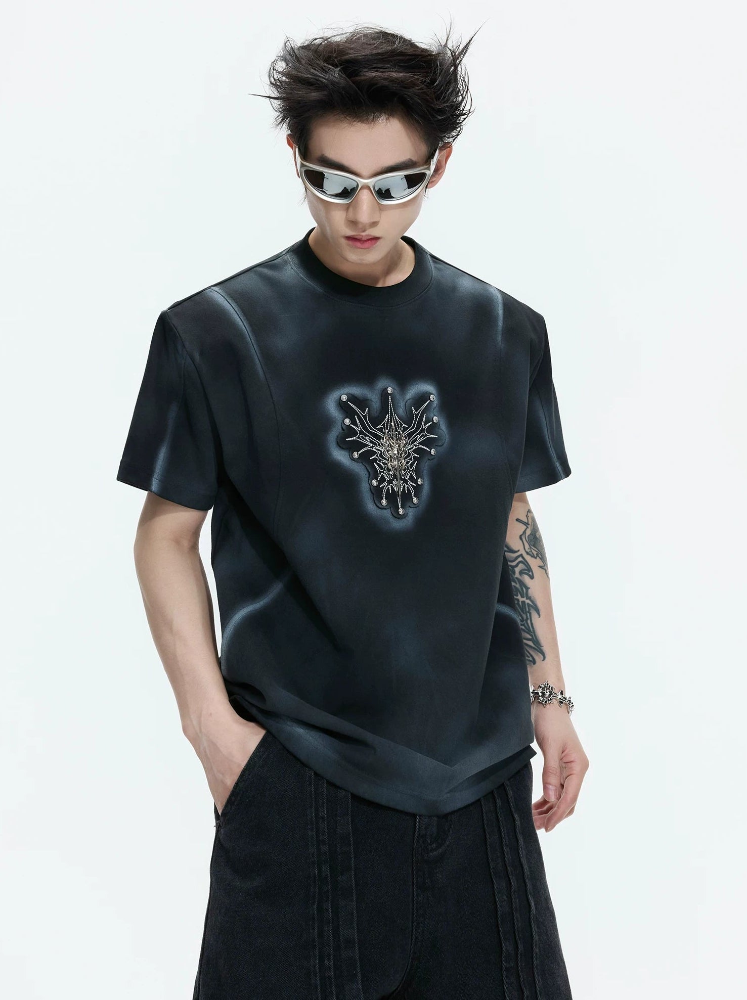Hand-Painted Gradient Shoulder Tee