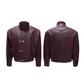 【25s Nov.】Ostrich Leather Aircraft Button Plush Leather Jacket