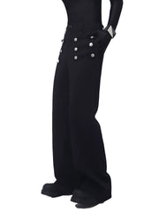 Braided Detail Flared Trousers