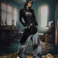 【25s Aug.】Patchwork Spray-Paint Contrast Wide-Leg Scimitar Jeans