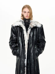 【25s Dec.】Hand-painted Stand-up Collar Patchwork Fur Coat