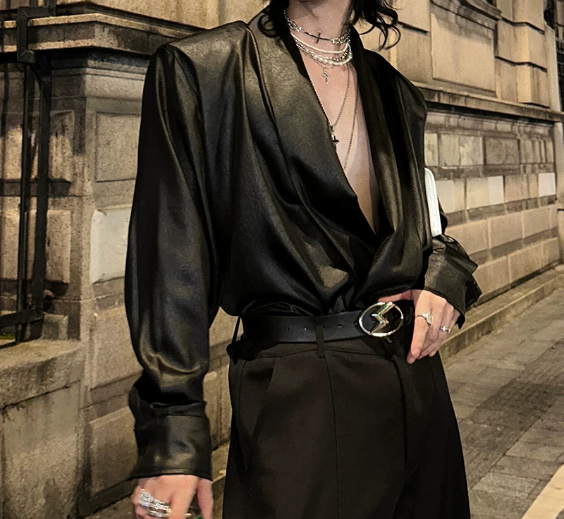 【26s Jan.】Minimal Leather Long-Sleeve Shirt